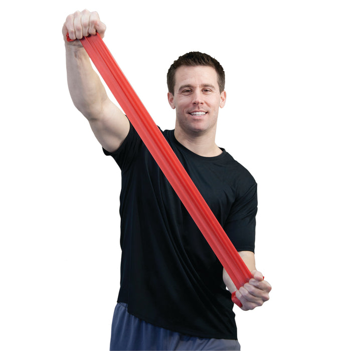 Sup-R Band TPE-R-(LF) Latex Free Exercise Band - 50 Yard Roll - Red - Light