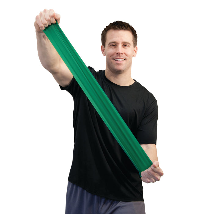 Sup-R Band TPE-G-(LF) Latex Free Exercise Band - 50 Yard Roll - Green - Medium