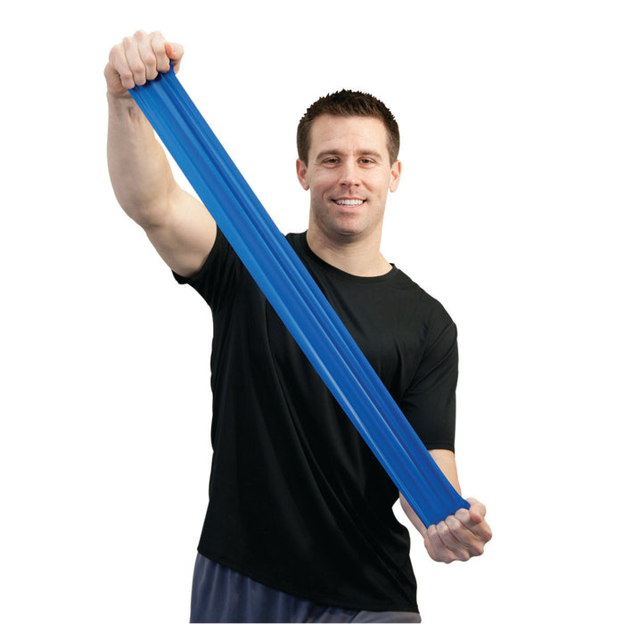 Sup-R Band 10-6304 Latex Free Exercise Band - 5 Foot Singles, Blue - Heavy