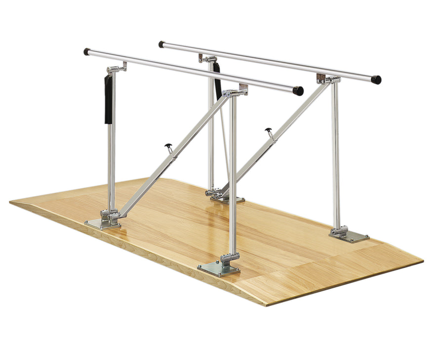 CanDo 570-7 Parallel Bars, Wood Platform Mounted, Height Adjustable, 7' L X 22.5" W X 31" - 41" H