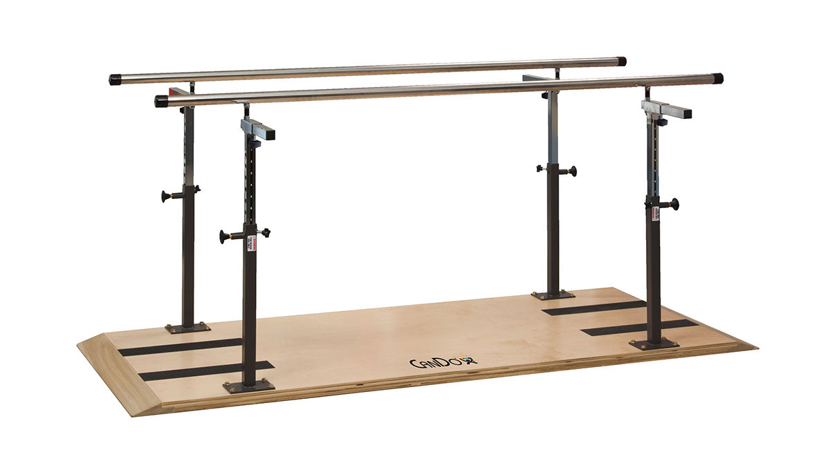 CanDo 3-2007PL Platform Mounted Parallel Bars, Height & Width Adjustable, 400 Lb Capacity, 7'