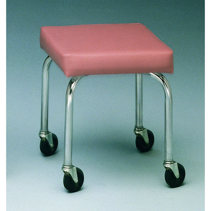 CanDo 16-1600 Mobile Stool, No Back, Square Top, 18" H, Specify Upholstery Color