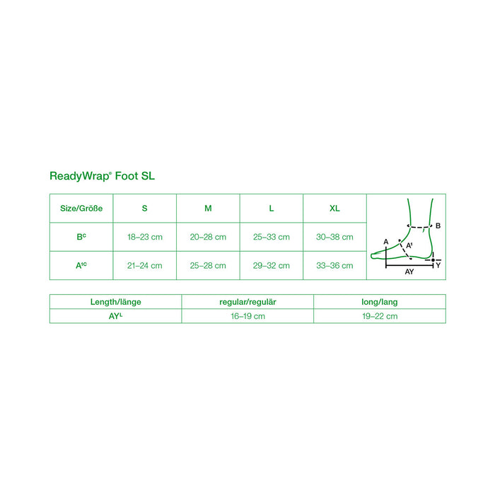 L&R 24-2084 Readywrap Foot Sl, Long, Right Foot, Black, Small