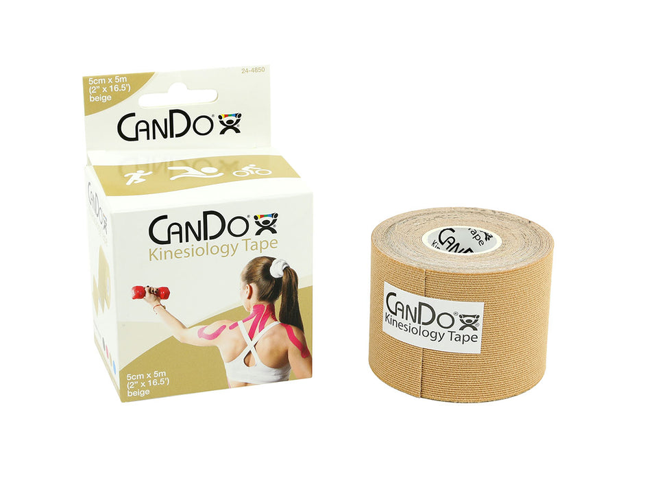 CanDo MC-KIT Kinesiology Tape, 2" X 16.5 Ft, Beige, 10 Rolls