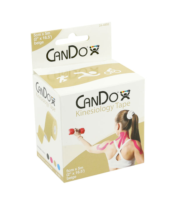 CanDo MC-KIT Kinesiology Tape, 2" X 16.5 Ft, Beige, 10 Rolls