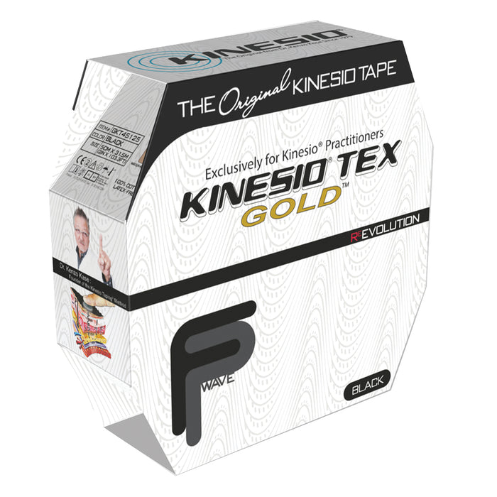 Kinesio 755 0033 Tape, Tex Gold Fp, 2" X 34 Yds, Black, Bulk Roll