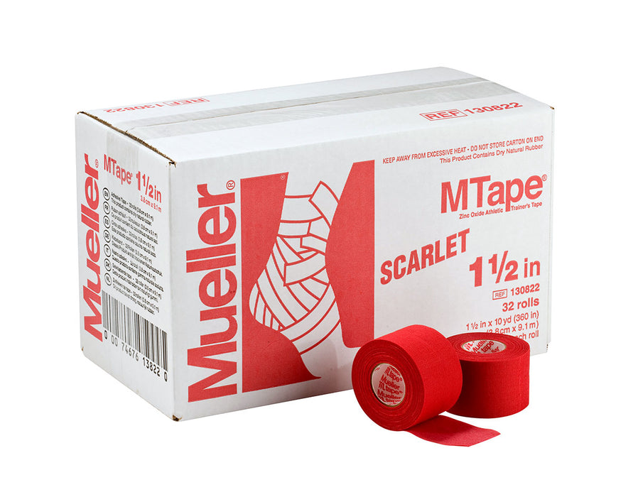 Mueller 25-1011 Mtape, Scarlet, 1.5" X 10 Yd - 32 Rolls