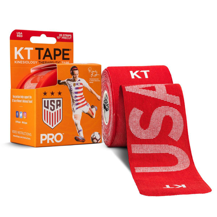 KT Tape DISC 10001380 Pro, Precut 10" Strip (20 Each), Usa Red