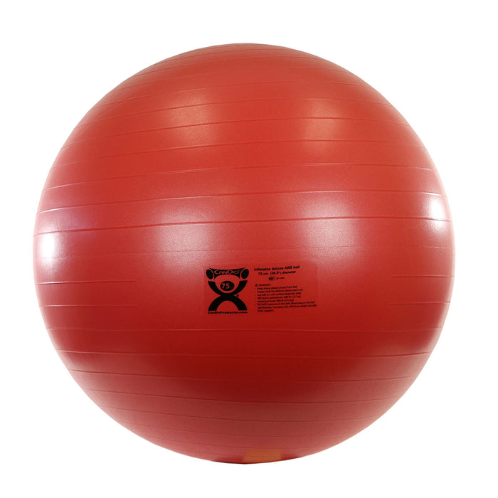 CanDo GMB01-1550g-600lb Inflatable Exercise Ball - Abs Extra Thick - Red - 30" (75 Cm)