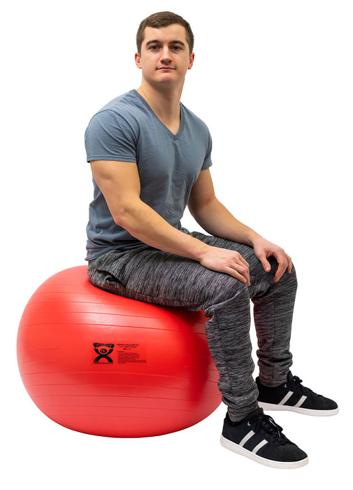 CanDo GMB01-1550g-600lb Inflatable Exercise Ball - Abs Extra Thick - Red - 30" (75 Cm)