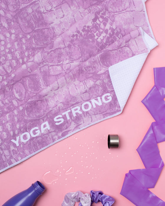 Yoga Strong N2071T , Anti Slip Towel, Lavender Croc Skin