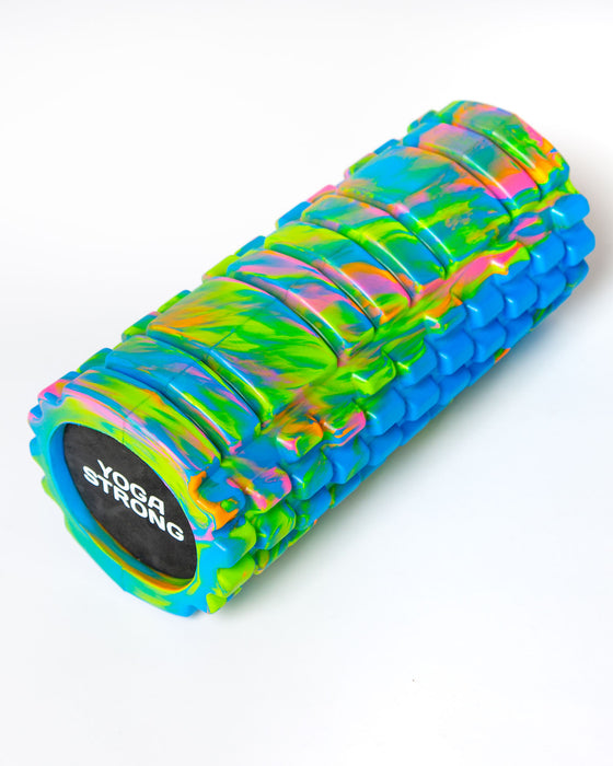 Yoga Strong FRBLU , Medium Density Ridged Foam Roller, Blue Tie Dye