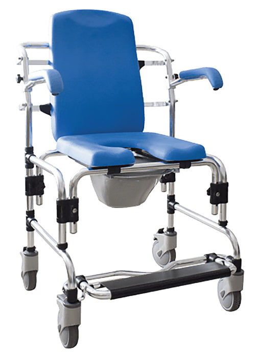 Platinum Health PHS1100 Caspian Professional Mobile Shower/Commode Chair, Padded