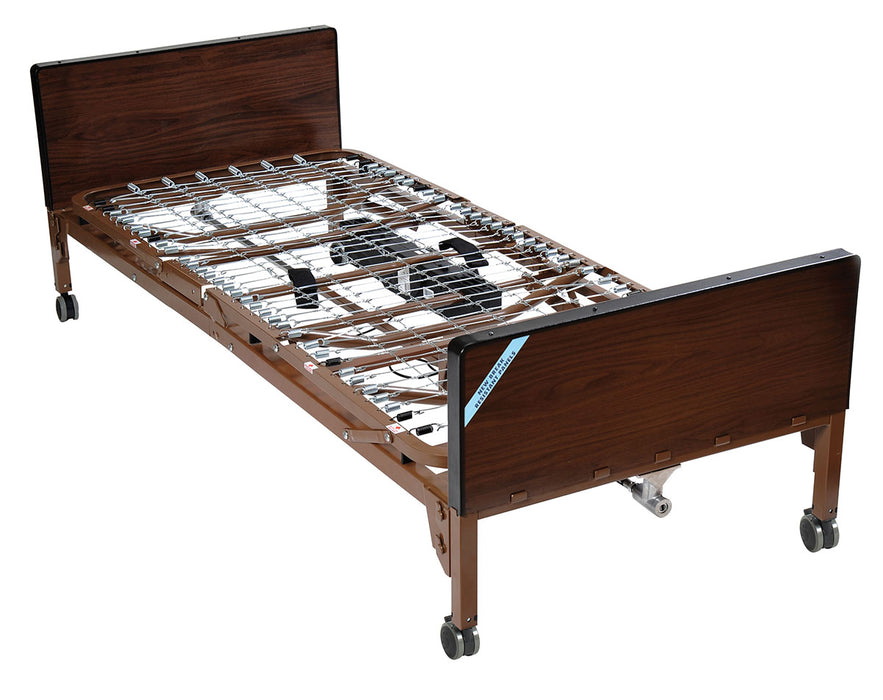 Drive 15030bv-pkg-2 , Delta Ultra Light Semi Electric Hospital Bed With Full Rails And Foam Mattress