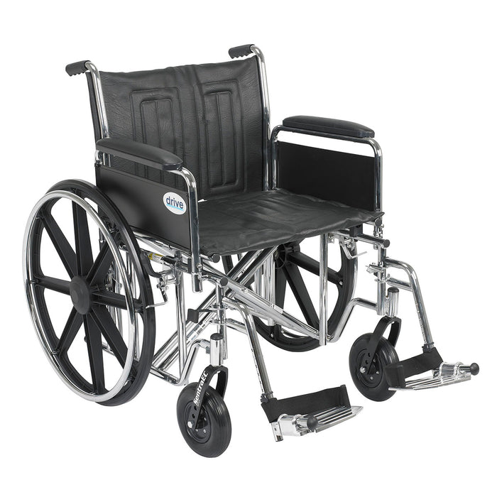 Drive std22ecdfa-sf , Sentra Ec Heavy Duty Wheelchair, Detachable Full Arms, Swing Away Footrests, 22" Seat