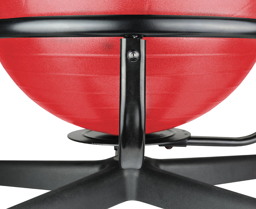 CanDo 30-1790R Ball Chair - Metal - Mobile - With Back - No Arms - With 22" Red Ball