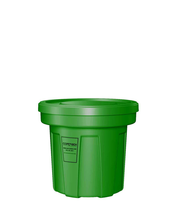 Cortech USA 22720G Food Grade Receptacle W/Lid, Green, 22 Gal