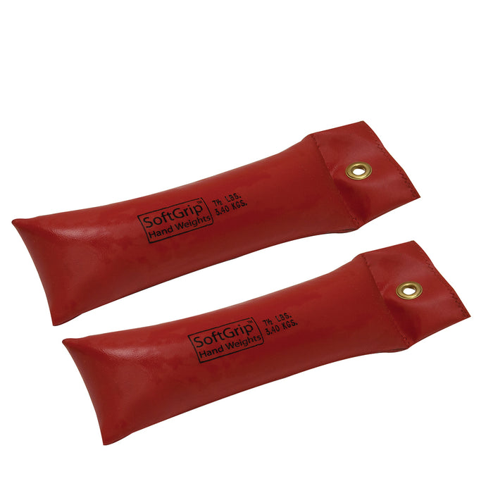 CanDo 10-0360-2 Softgrip Hand Weight - 7.5 Lb - Red - Pair