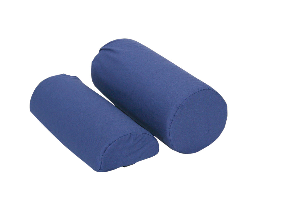 CanDo 50-1218 Roll Pillow - Half Round, With Removable Navy Blue Cotton/Poly Cover, 10.75" X 3"