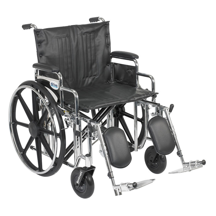 Drive STD22DDA-ELR Sentra Extra Heavy Duty Wheelchair, Detachable Desk Arms, Elevating Leg Rests, 22" Seat