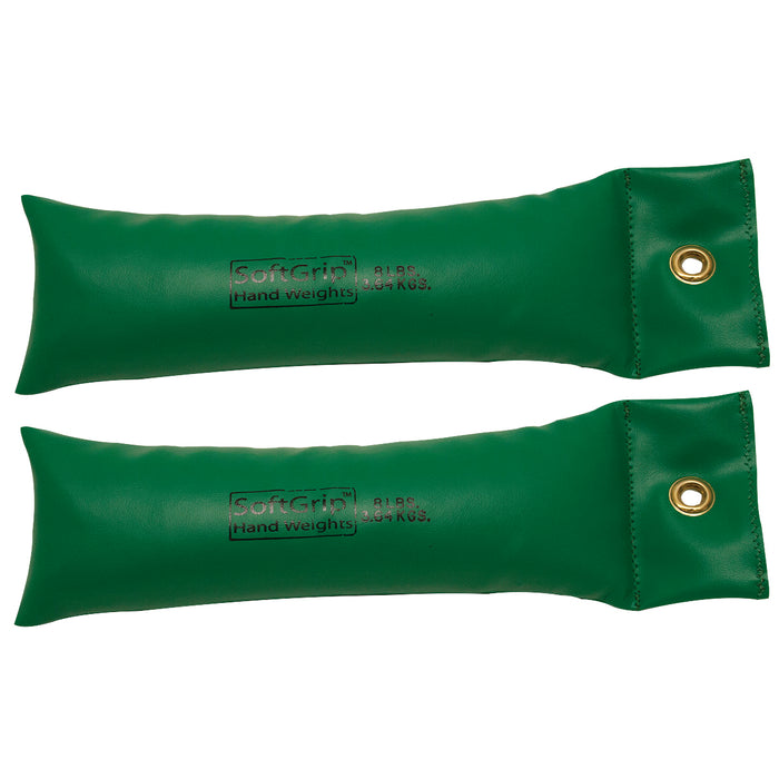 CanDo 10-0361-2 Softgrip Hand Weight - 8 Lb - Green - Pair