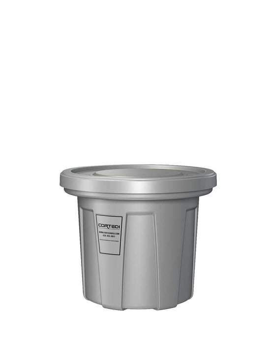 Cortech USA 22200FR Flame Retardant Receptacle W/Lid, Gray, 22 Gal