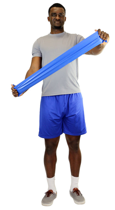 CanDo SSL-B.012x5 Latex Free Exercise Band - 4' Length - Blue - Heavy