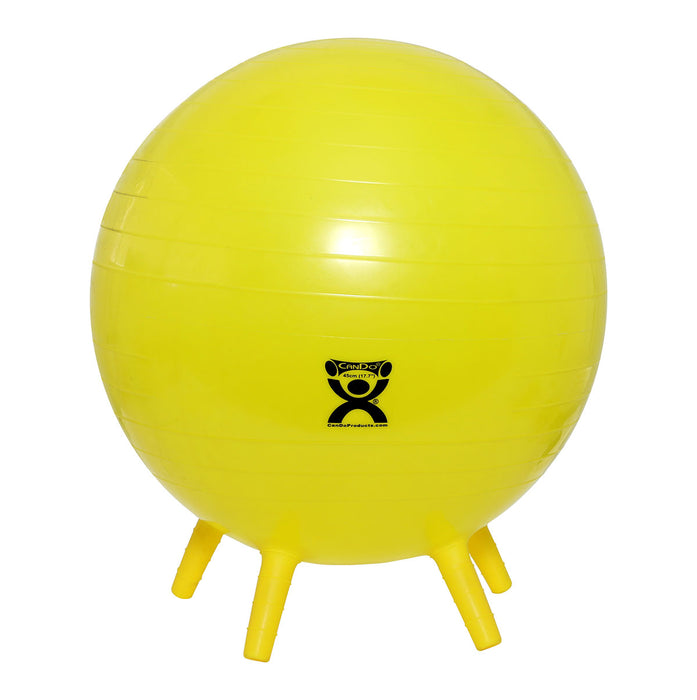 CanDo 30-1891 Inflatable Exercise Ball - With Stability Feet - Yellow - 18" (45 Cm)