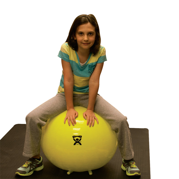 CanDo 30-1891 Inflatable Exercise Ball - With Stability Feet - Yellow - 18" (45 Cm)