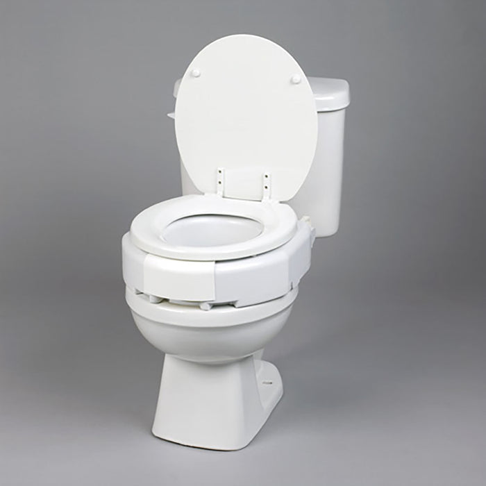 Maddak 43-2576 Secure Bolt Hinged Elevated Toilet Seat, Elongated