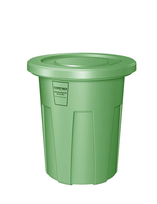 Cortech USA 35783FR Flame Retardant Receptacle W/Lid, Green, 35 Gal