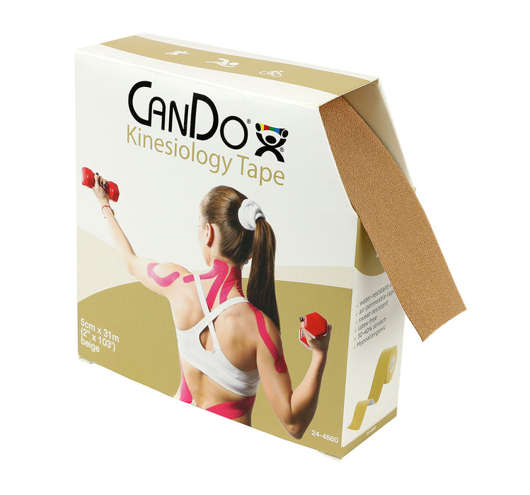 CanDo 3009618 DISC Kinesiology Tape, 2" X 103 Ft, Beige, 1 Roll