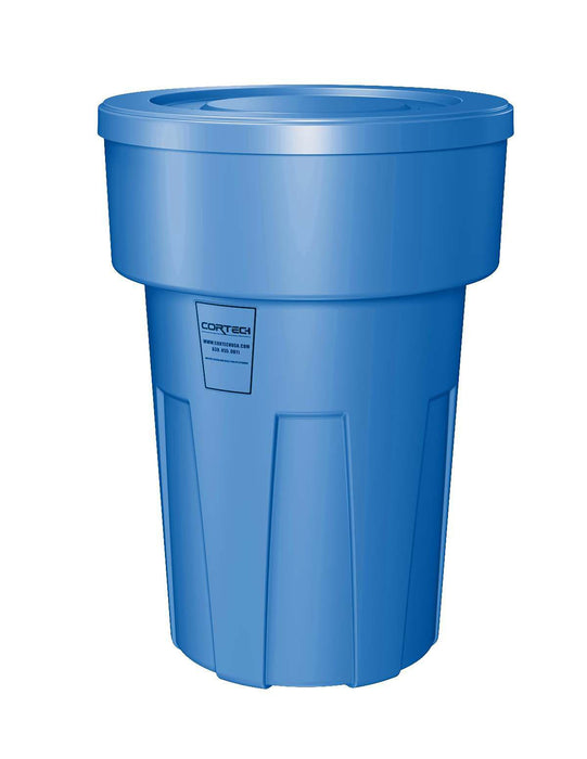 Cortech USA 55620B Food Grade Receptacle W/Lid, Blue, 55 Gal