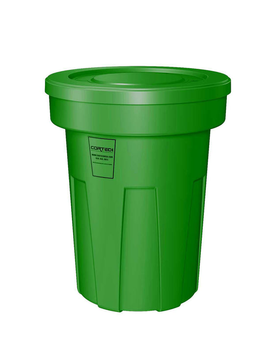 Cortech USA 45720G Food Grade Receptacle W/Lid, Green, 45 Gal