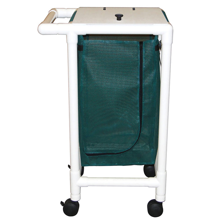 MJM International 214-S Single Hamper With Mesh Bag - Push/Pull Handle