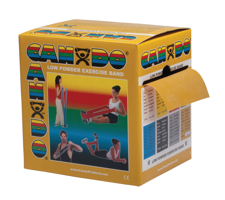 CanDo 105227B Low Powder Exercise Band - 50 Yard Roll - Gold - Xxx-Heavy