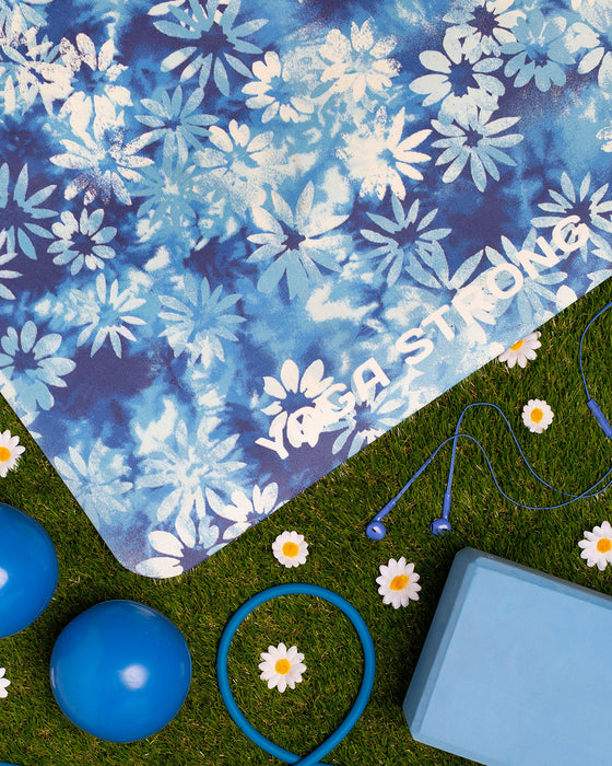 Yoga Strong C2467 , Yoga Mat 72" X 24", Blue Daisy