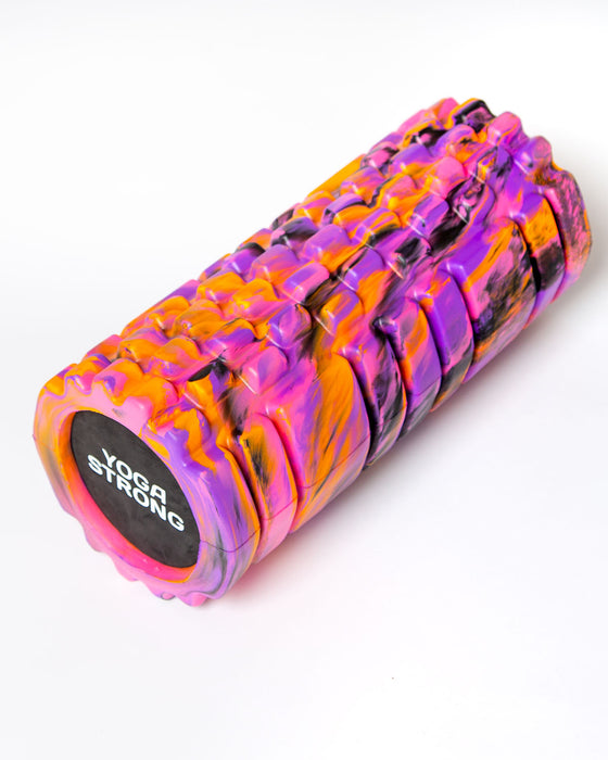 Yoga Strong FRPNK , Medium Density Ridged Foam Roller, Pink Tie Dye