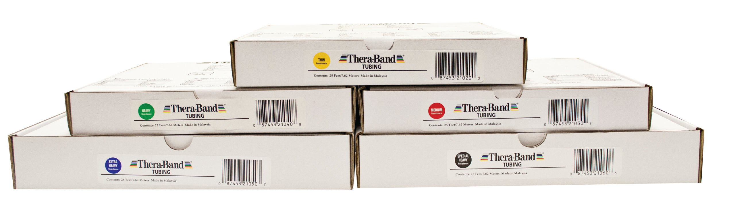 TheraBand 10-1068 Exercise Tubing - 25' Roll - Set Of 5 (Yellow Through Black)