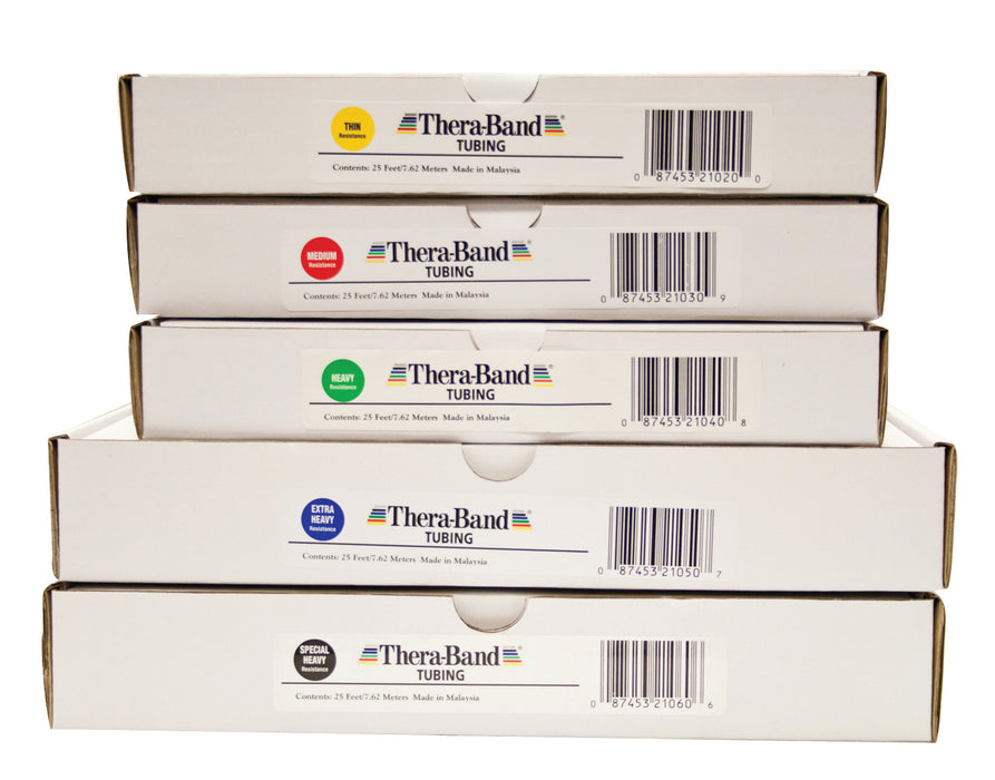 TheraBand 10-1068 Exercise Tubing - 25' Roll - Set Of 5 (Yellow Through Black)