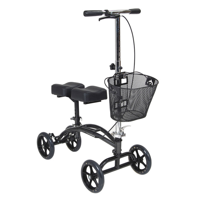 Drive 43-2107 , Dual Pad Steerable Knee Walker Knee Scooter With Basket, Alternative To Crutches