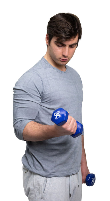 CanDo 10-0554-1 Vinyl Coated Dumbbell, Blue (5 Lb), Each