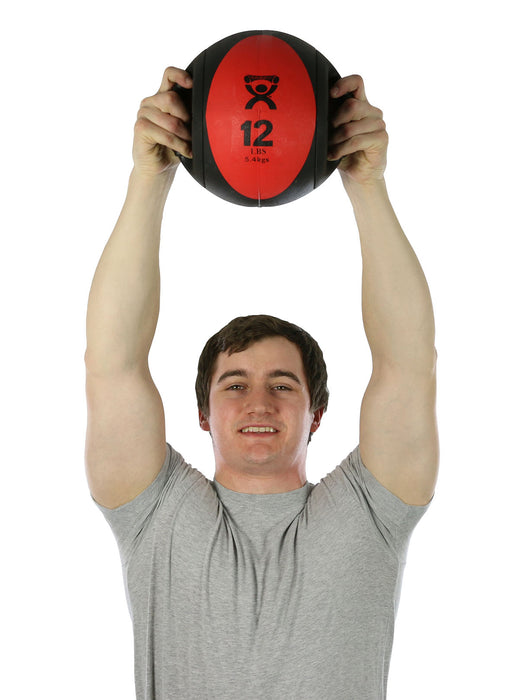 CanDo RCPT01-12LB-200 , Dual-Handle Medicine Ball, 9" Diameter, Red, 12 Lb.