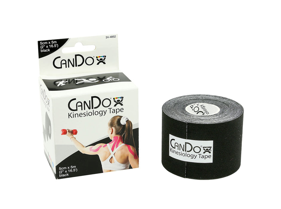 CanDo 24-4852 Kinesiology Tape, 2" X 16.5 Ft, Black, 1 Roll