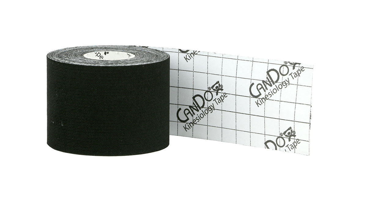 CanDo 24-4852 Kinesiology Tape, 2" X 16.5 Ft, Black, 1 Roll