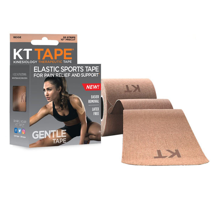 KT Tape 25-3472 Gentle, Precut 10" Strip (20 Each), Beige