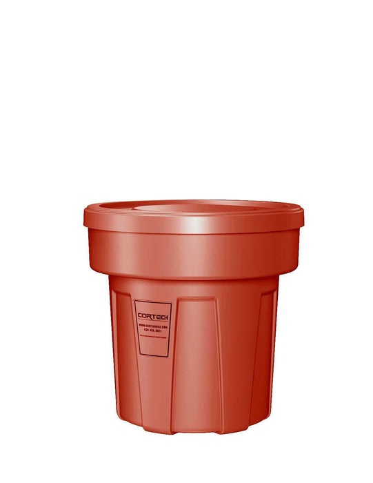 Cortech USA 25584R Food Grade Receptacle W/Lid, Red, 25 Gal