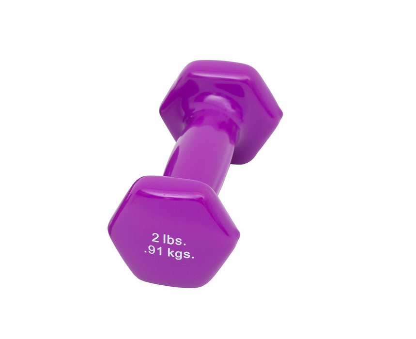CanDo 10-0551-1 Vinyl Coated Dumbbell, Violet (2 Lb), Each