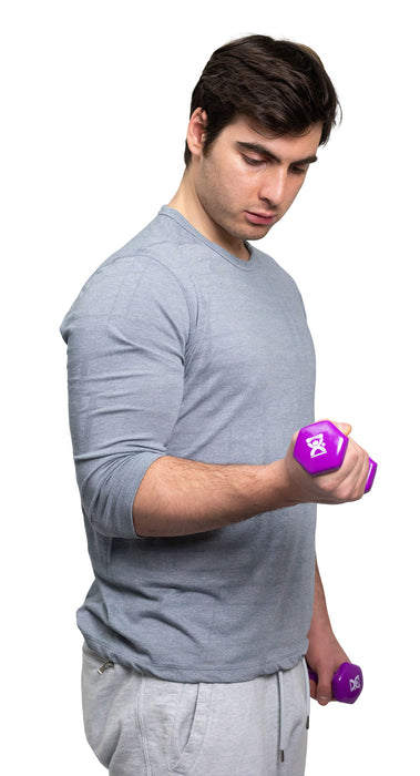 CanDo 10-0551-1 Vinyl Coated Dumbbell, Violet (2 Lb), Each