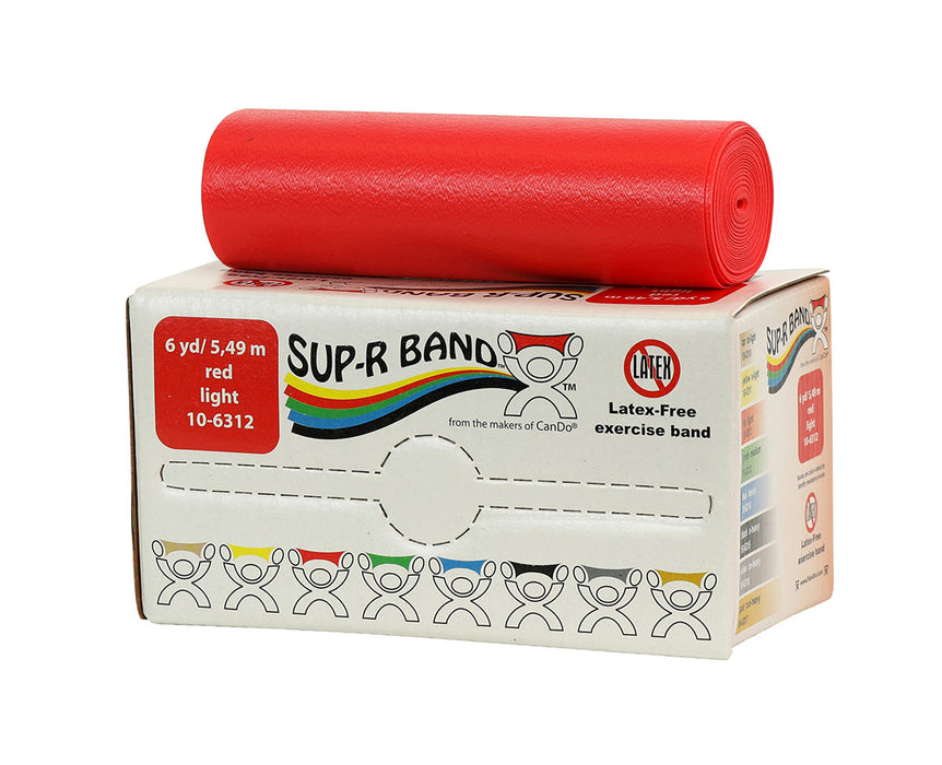 Sup-R Band 10-6312 Latex Free Exercise Band - 6 Yard Roll - Red - Light